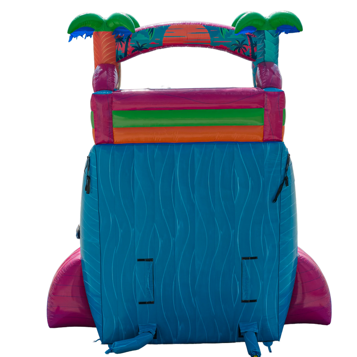 22FT Electric Tropics Dual Lane Slide w/Slip n Slide