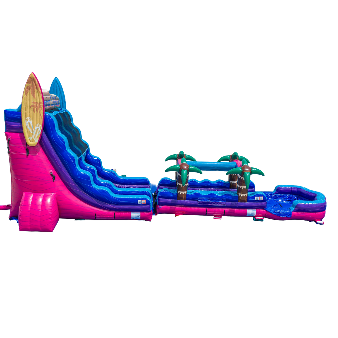 22FT Good Vibes Dual slide w/ Slip N Slide Magenta Colorway