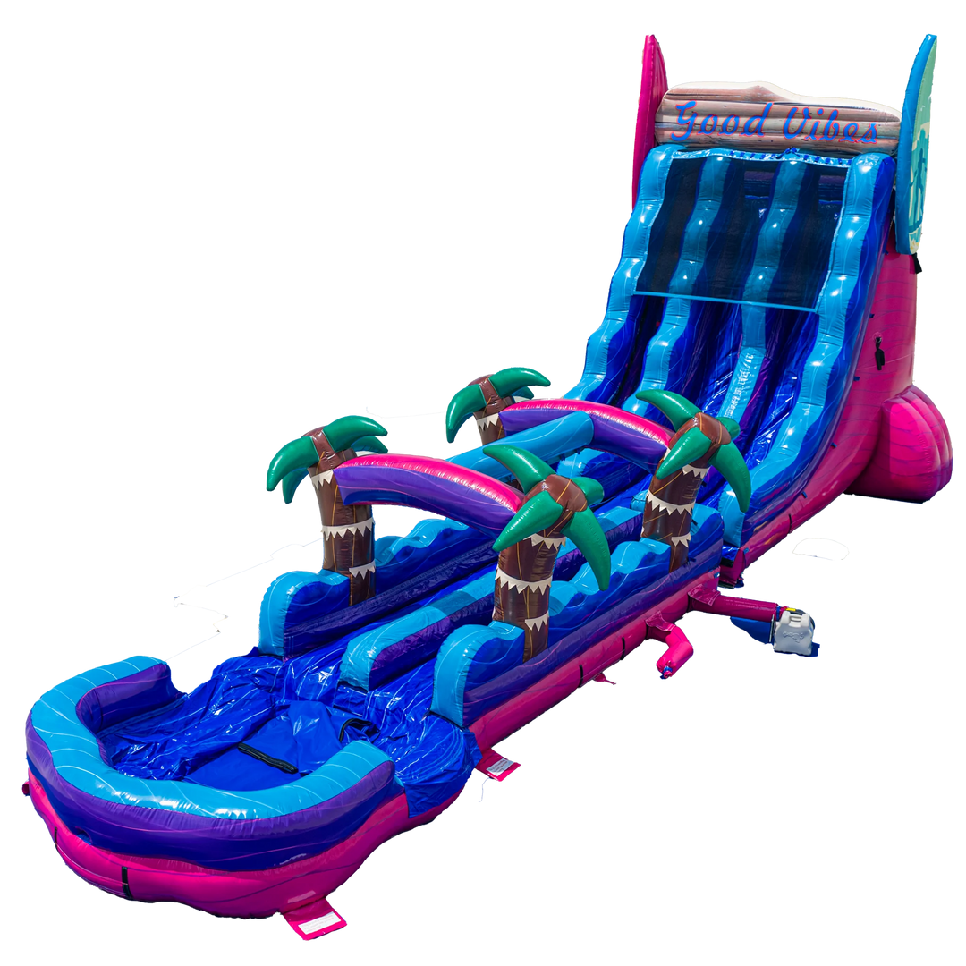 22FT Good Vibes Dual slide w/ Slip N Slide Magenta Colorway
