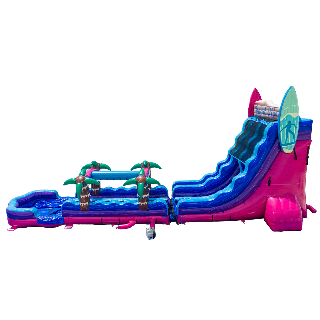 22FT Good Vibes Dual slide w/ Slip N Slide Magenta Colorway