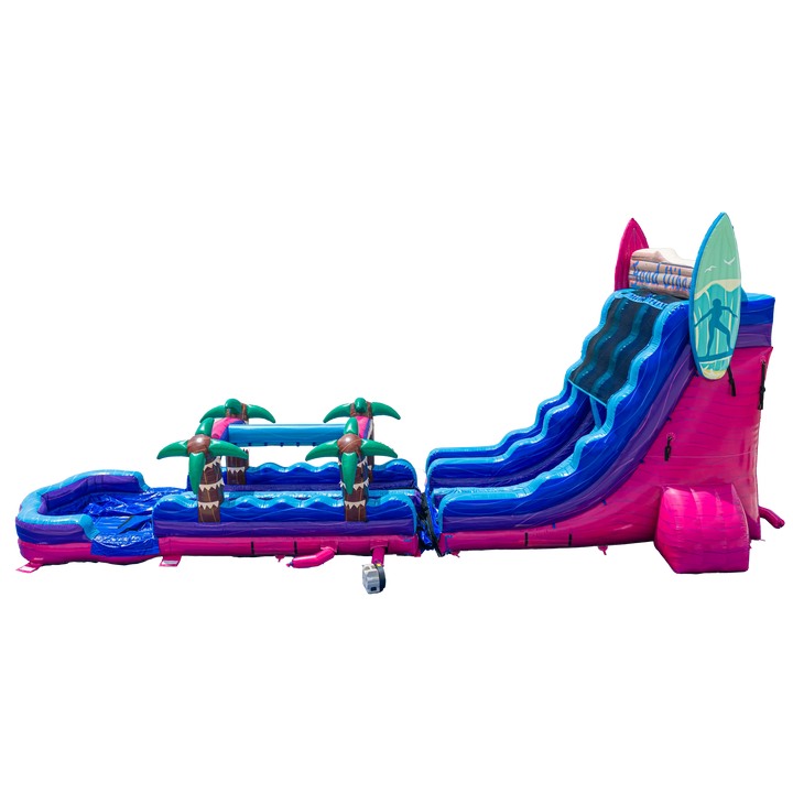 22FT Good Vibes Dual slide w/ Slip N Slide Magenta Colorway