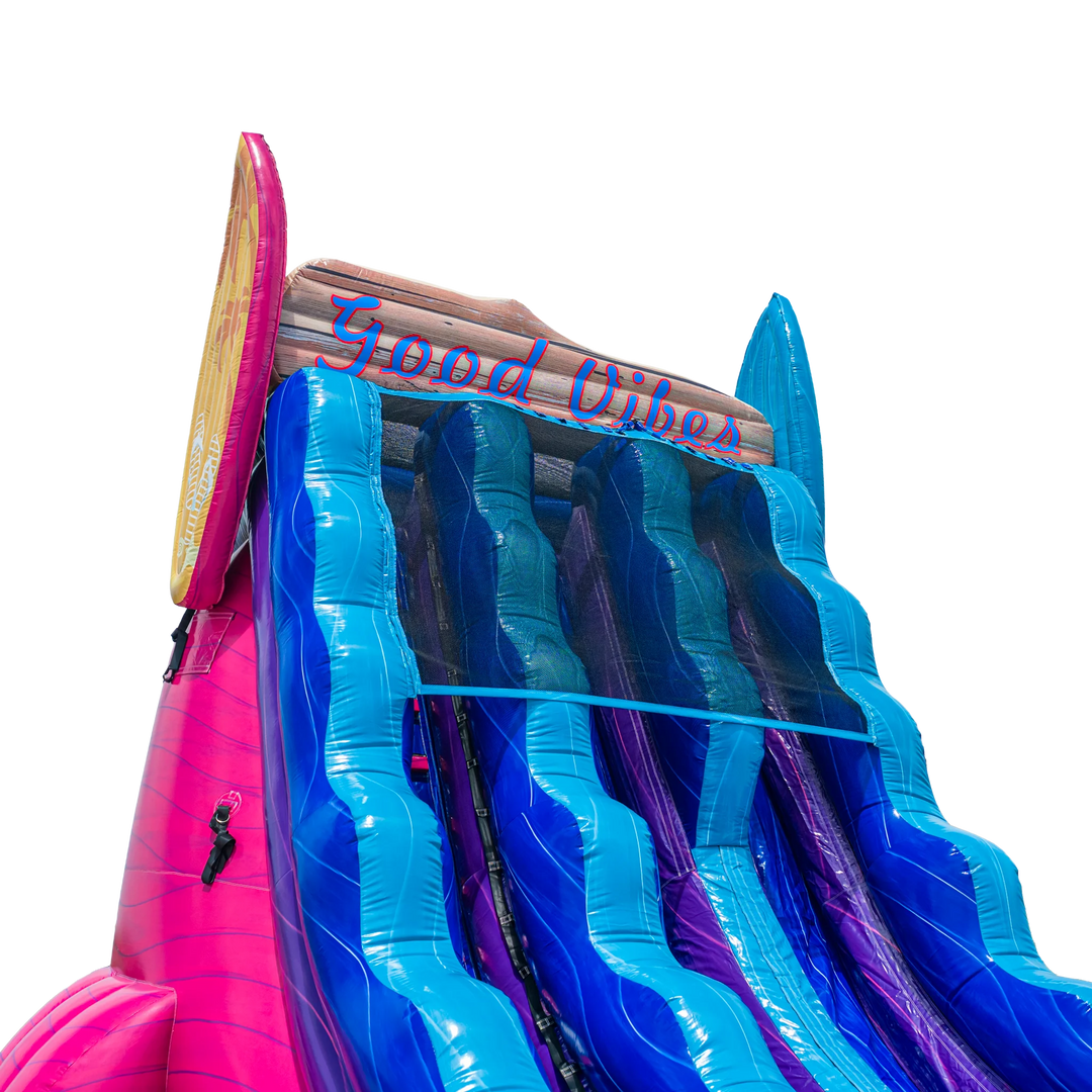 22FT Good Vibes Dual slide w/ Slip N Slide Magenta Colorway