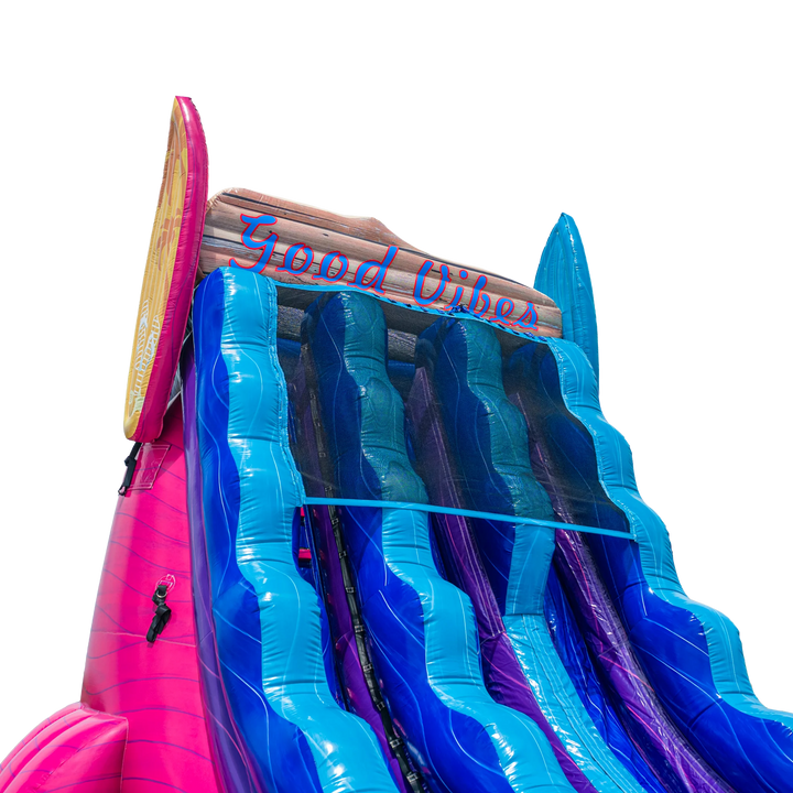 22FT Good Vibes Dual slide w/ Slip N Slide Magenta Colorway