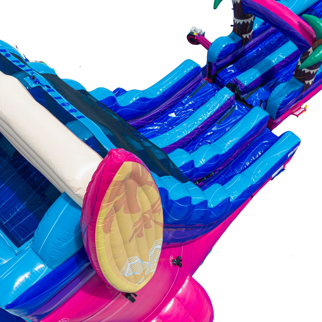 22FT Good Vibes Dual slide w/ Slip N Slide Magenta Colorway