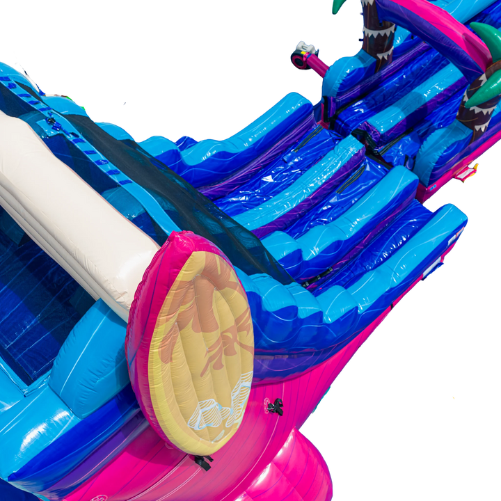 22FT Good Vibes Dual slide w/ Slip N Slide Magenta Colorway