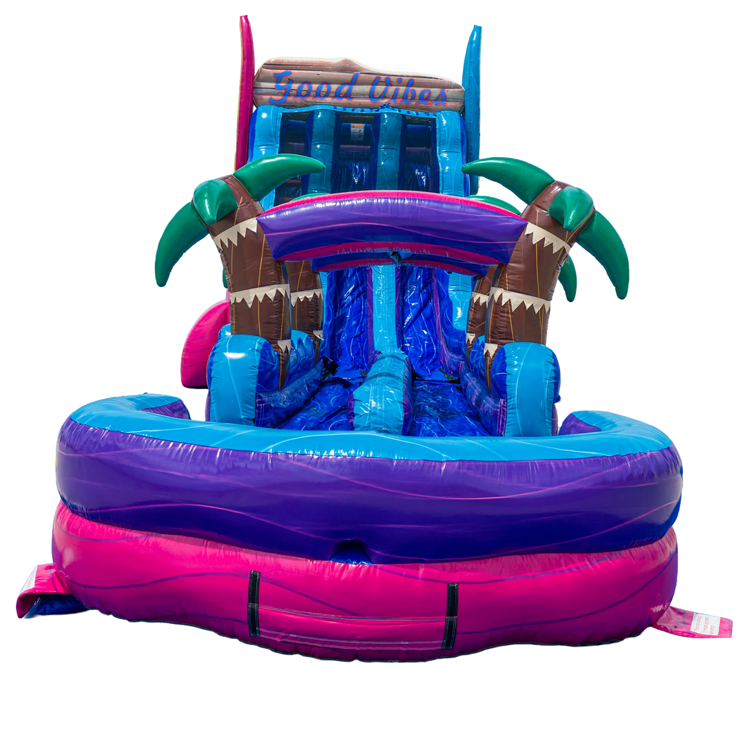 22FT Good Vibes Dual slide w/ Slip N Slide Magenta Colorway