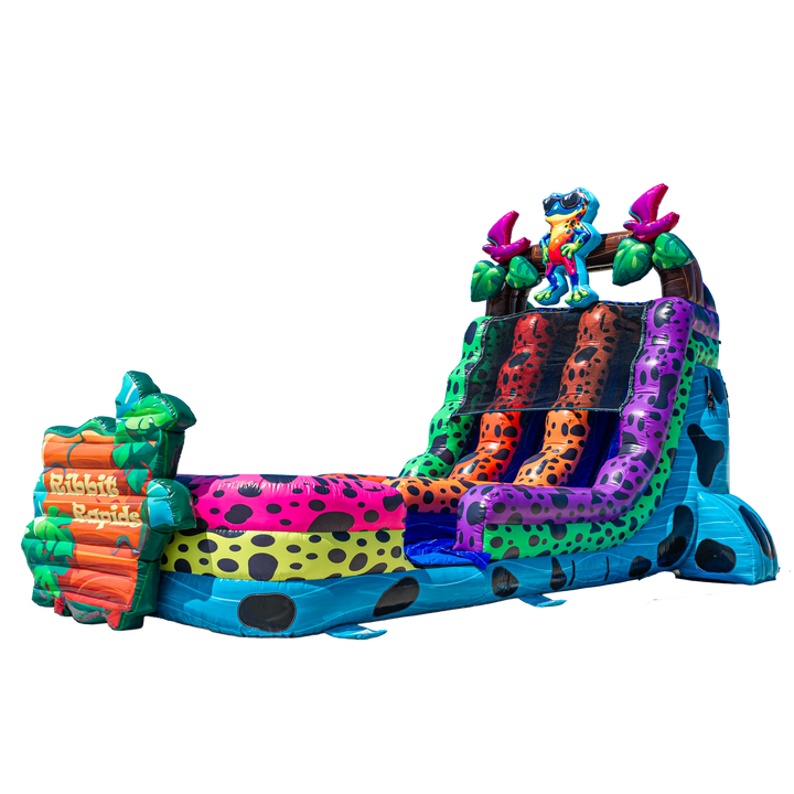 18FT Ribbit Rapids (Dart Frog) Dual Lane Slide