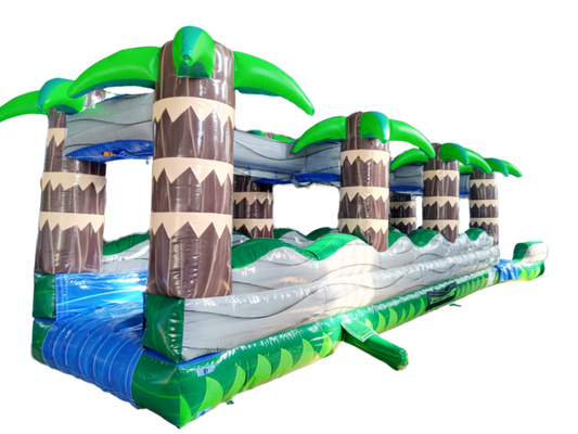 Green Tropical Slip N Slide GreenTropicalSlipNSlide - Big and Bright Inflatables