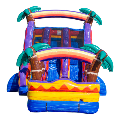 18Ft Mauna Lua Dual Lane Waterslide W/ Slip N Slide