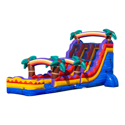 18Ft Mauna Lua Dual Lane Waterslide W/ Slip N Slide