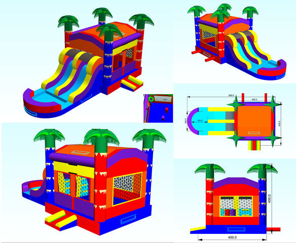 Purple Rainbow Combo PurpleRainbowCombo-Dimensions - Big and Bright Inflatables