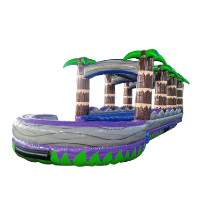 Purple Tropical Slip N Slide Single Lane PurpleTropicalDualSlipNSlide_3 - Big and Bright Inflatables