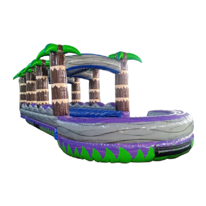 Purple Tropical Slip N Slide Single Lane PurpleTropicalDualSlipNSlide_4 - Big and Bright Inflatables