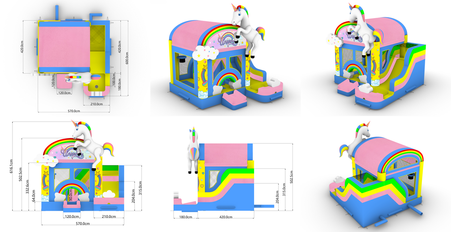 Unicorn in the Clouds Combo R5-11UnicornCombo3D1-24_1 - Big and Bright Inflatables