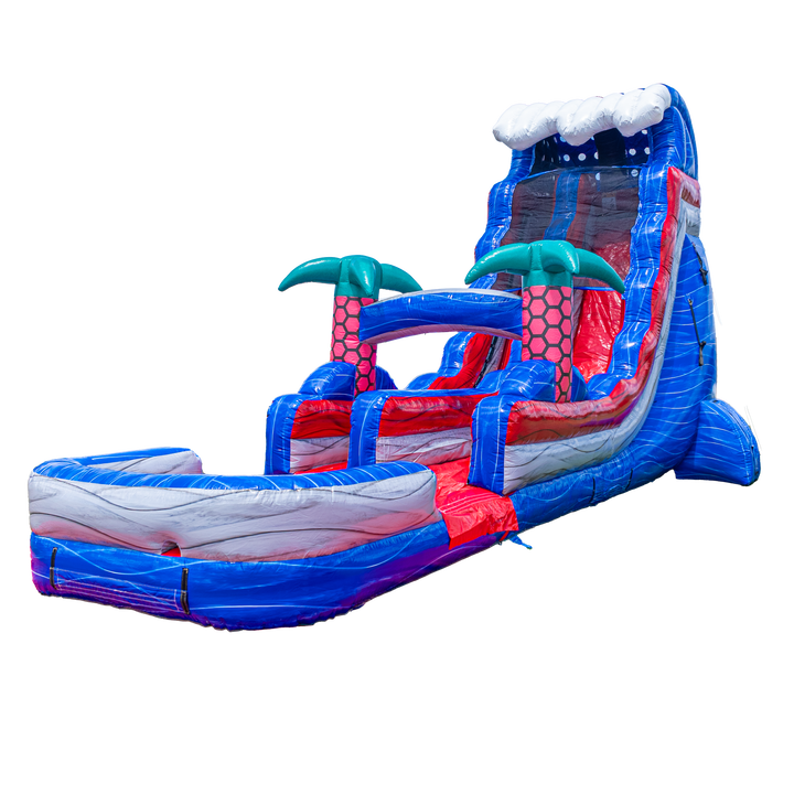 20FT Red Grey and Blue Single Lane Slide