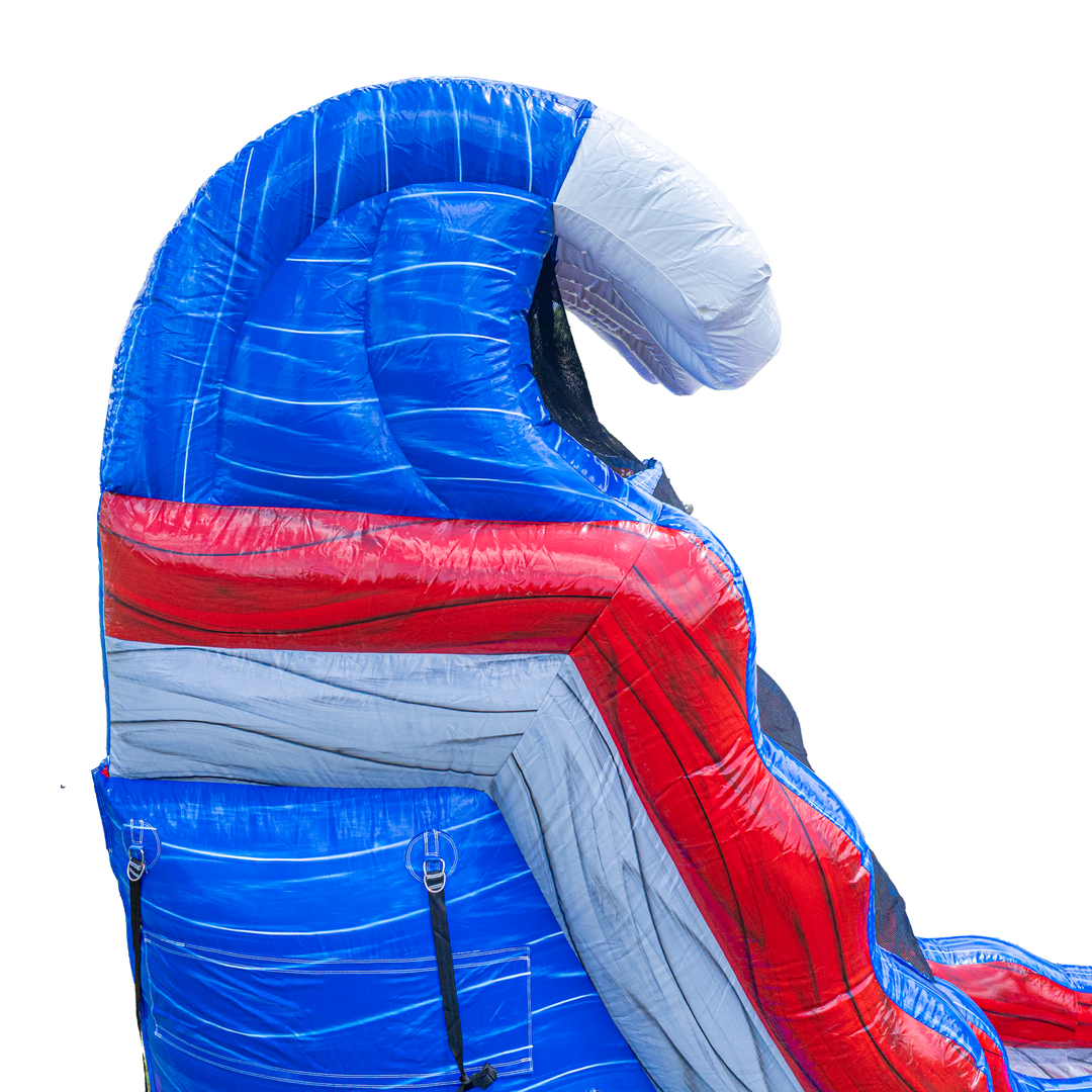 20FT Red Grey and Blue Single Lane Slide