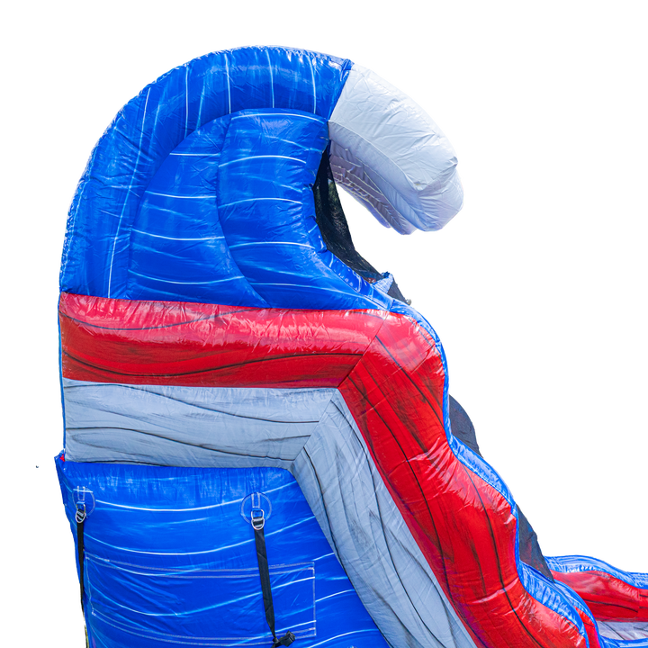 20FT Red Grey and Blue Single Lane Slide