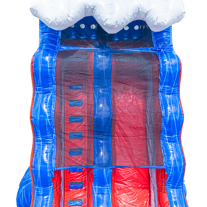 20FT Red Grey and Blue Single Lane Slide