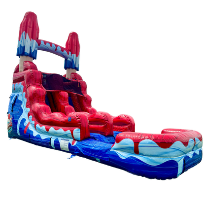 14FT Red White and Cool Popsicle Single Lane Slide