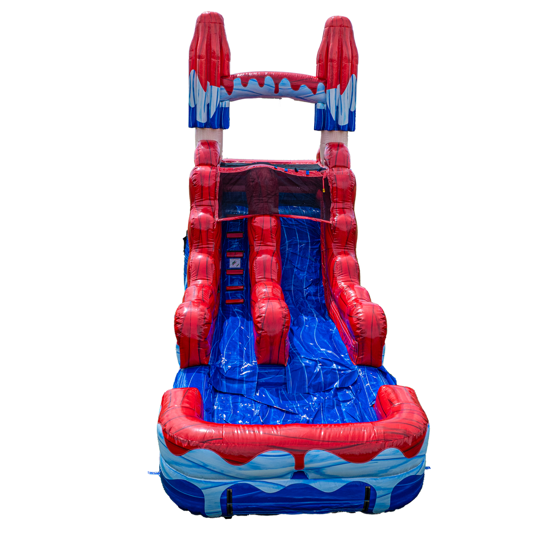 14FT Red White and Cool Popsicle Single Lane Slide
