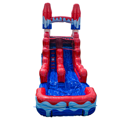 14FT Red White and Cool Popsicle Single Lane Slide