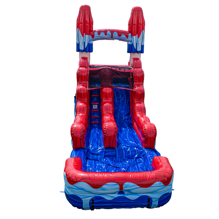 14FT Red White and Cool Popsicle Single Lane Slide