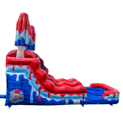 14FT Red White and Cool Popsicle Single Lane Slide