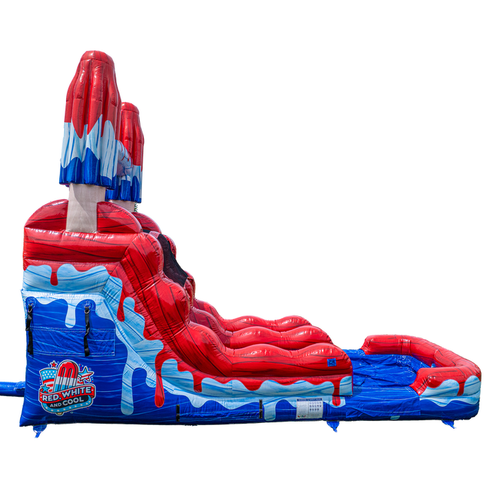 14FT Red White and Cool Popsicle Single Lane Slide