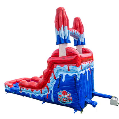 14FT Red White and Cool Popsicle Single Lane Slide