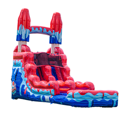 14FT Red White and Cool Popsicle Single Lane Slide
