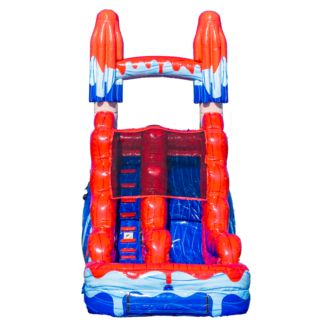 16FT Red White and Cool Popsicle Single Lane Slide