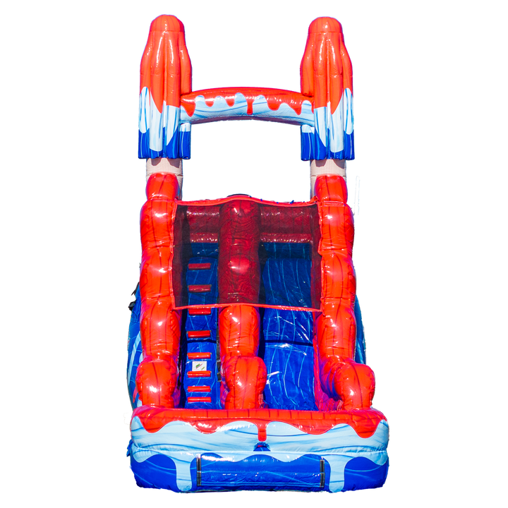 16FT Red White and Cool Popsicle Single Lane Slide