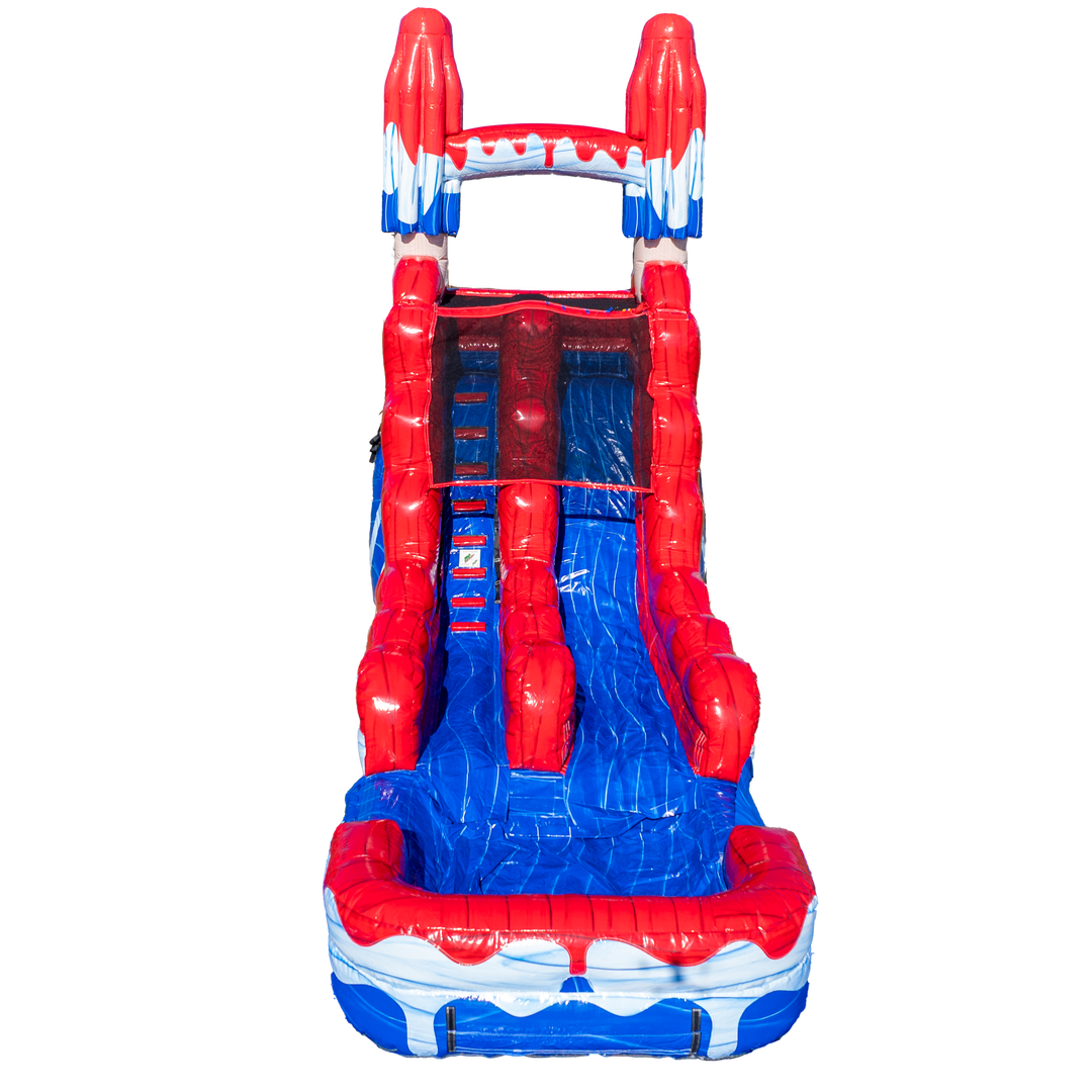 16FT Red White and Cool Popsicle Single Lane Slide