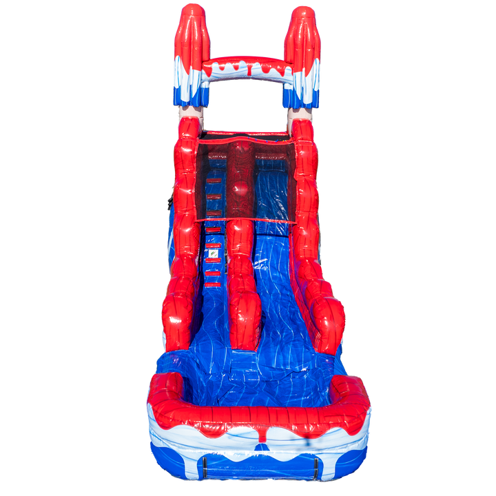 16FT Red White and Cool Popsicle Single Lane Slide
