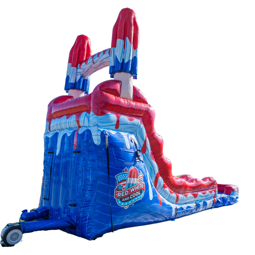 16FT Red White and Cool Popsicle Single Lane Slide