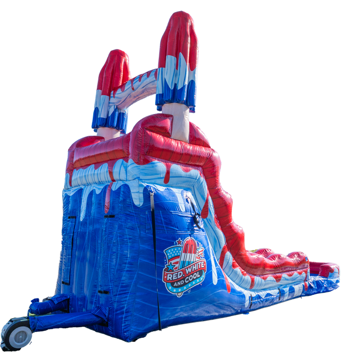 16FT Red White and Cool Popsicle Single Lane Slide