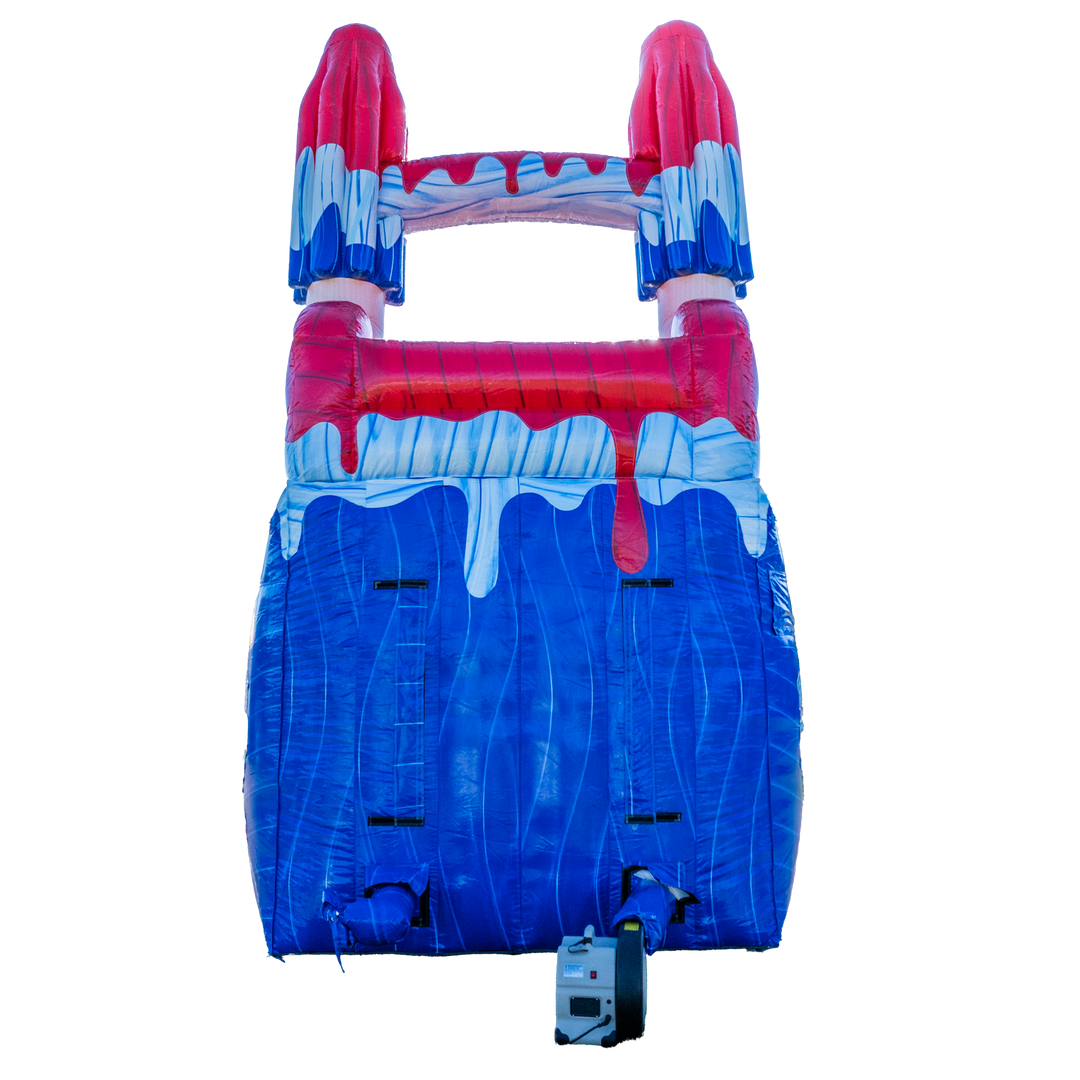 16FT Red White and Cool Popsicle Single Lane Slide