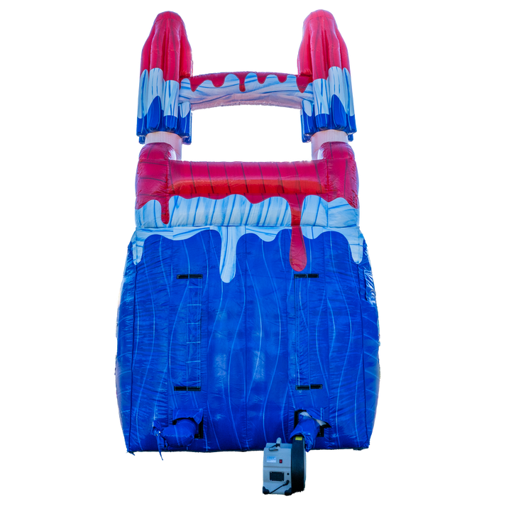 16FT Red White and Cool Popsicle Single Lane Slide