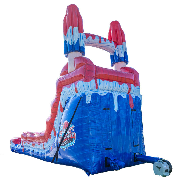 16FT Red White and Cool Popsicle Single Lane Slide