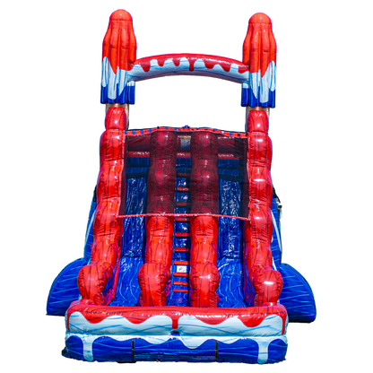 18FT Red White and Cool Popsicle Dual Lane Slide