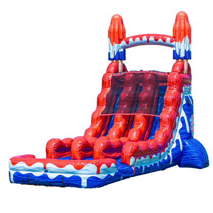 18FT Red White and Cool Popsicle Dual Lane Slide