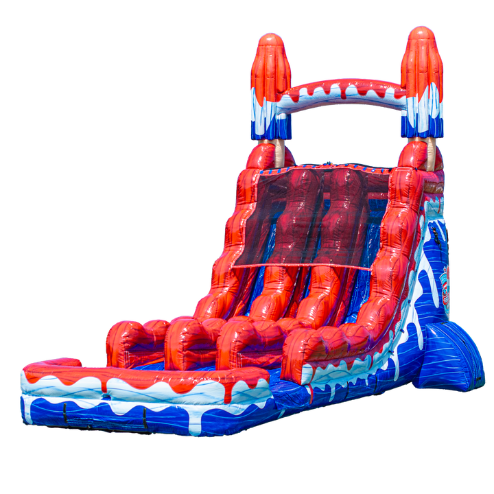 18FT Red White and Cool Popsicle Dual Lane Slide