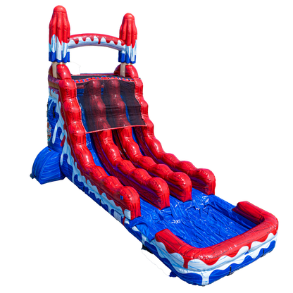 18FT Red White and Cool Popsicle Dual Lane Slide
