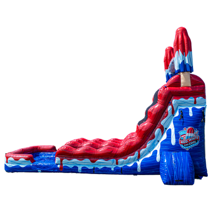 18FT Red White and Cool Popsicle Dual Lane Slide