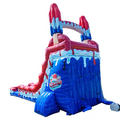 18FT Red White and Cool Popsicle Dual Lane Slide