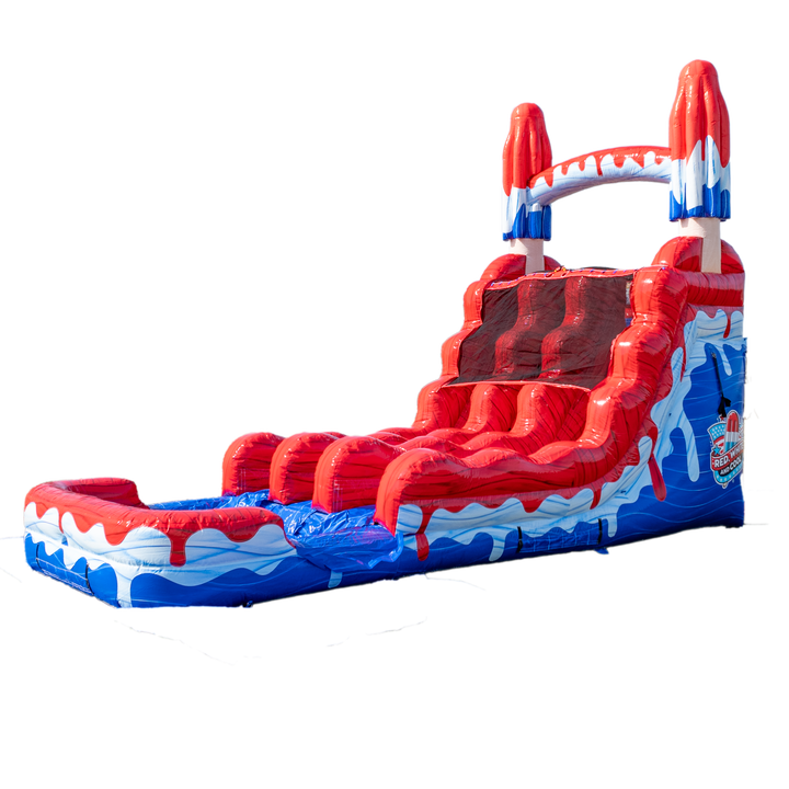 16FT Red White and Cool Popsicle Dual Lane Slide