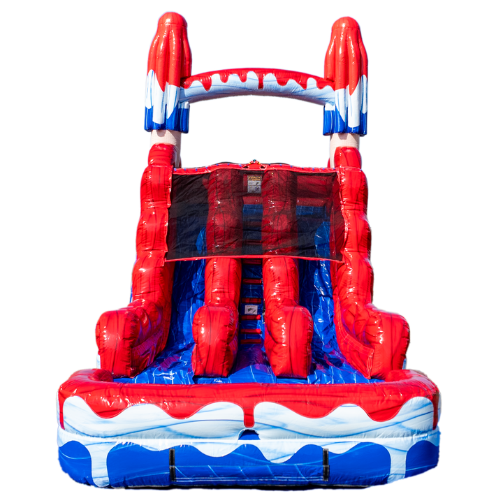 16FT Red White and Cool Popsicle Dual Lane Slide