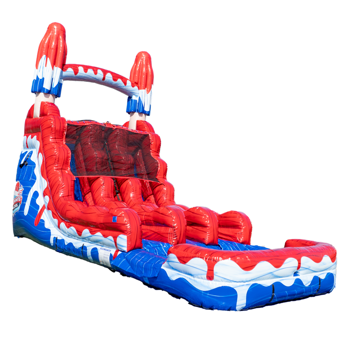 16FT Red White and Cool Popsicle Dual Lane Slide