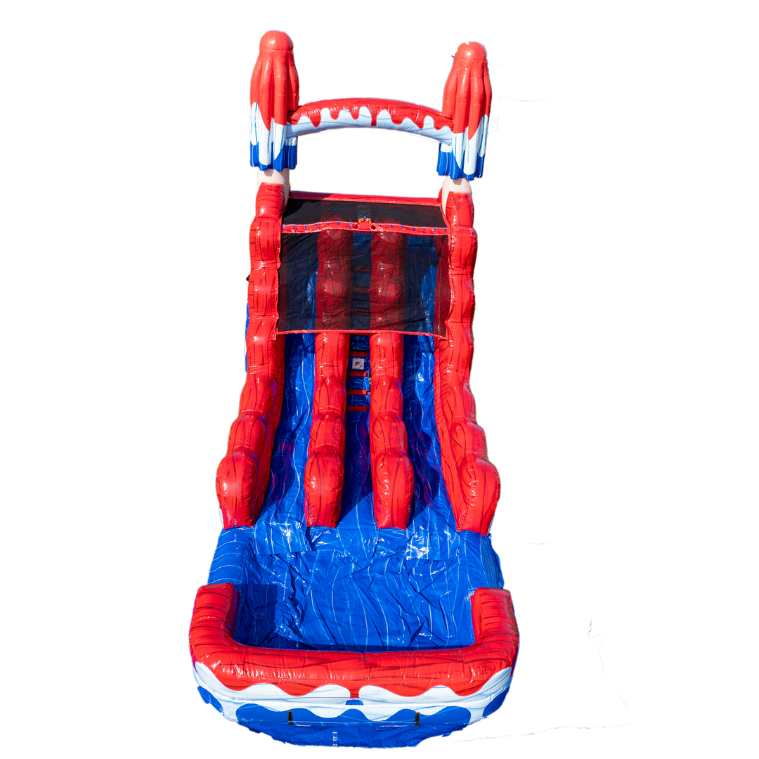 16FT Red White and Cool Popsicle Dual Lane Slide