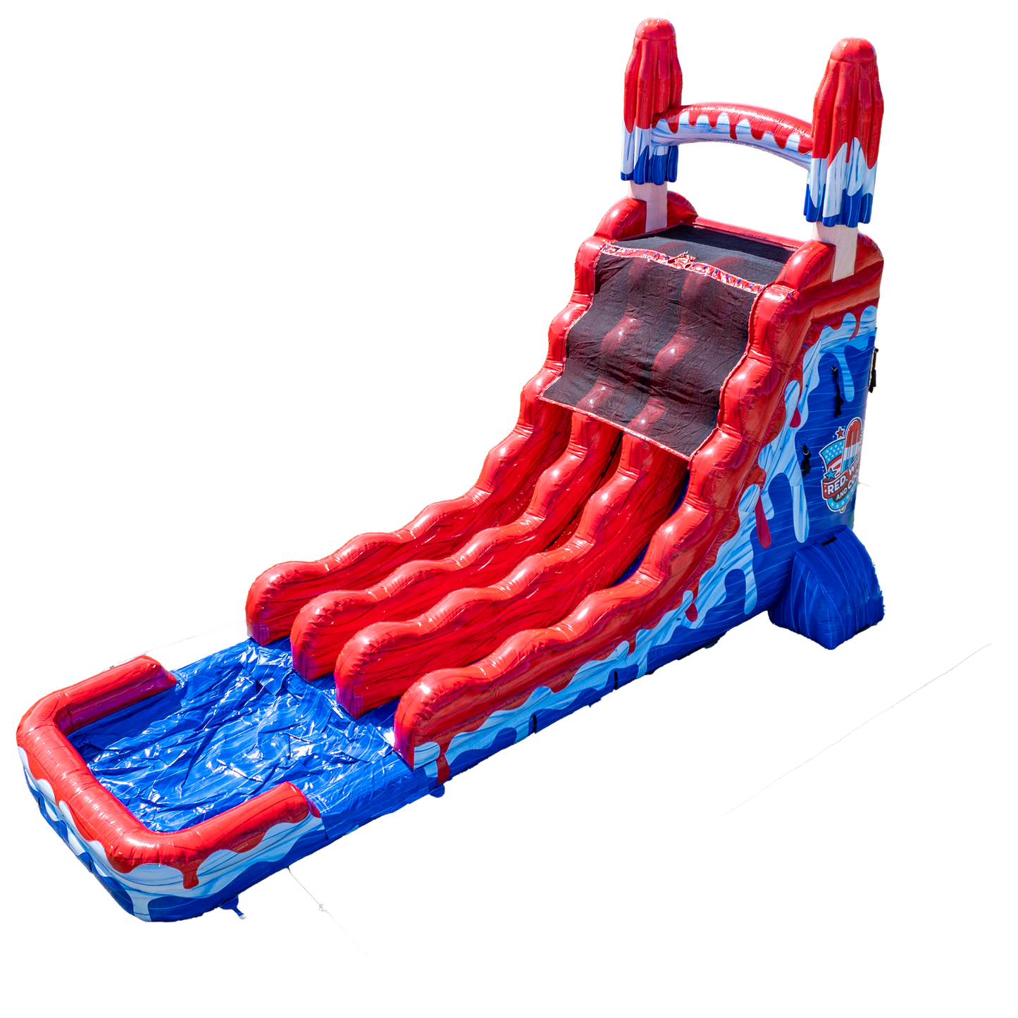 20FT Red, White and Cool Popsicle Dual Lane Slide